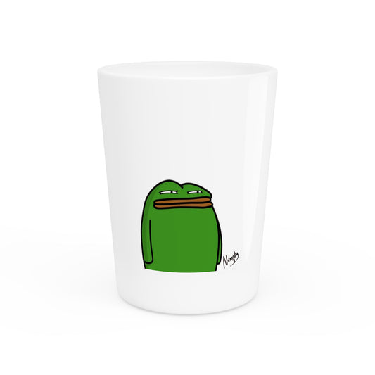 Pepe Portraits Shot Glass on White background with Black Numpty Text as signature (0x420 INU Store) #14 by Numpty