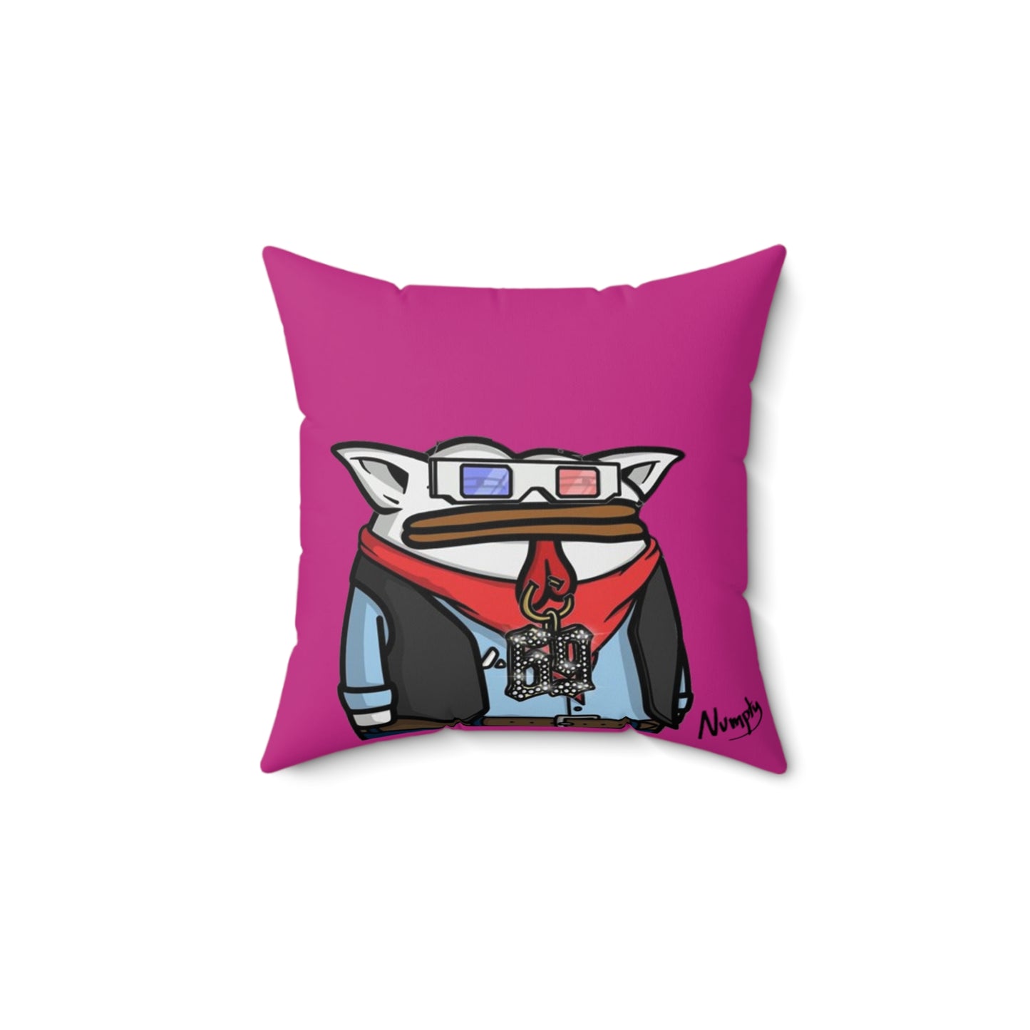 Pepe Portraits Spun Polyester Square Pillow signature by Numpty (COQ INU 0x420) # 69 Accessory