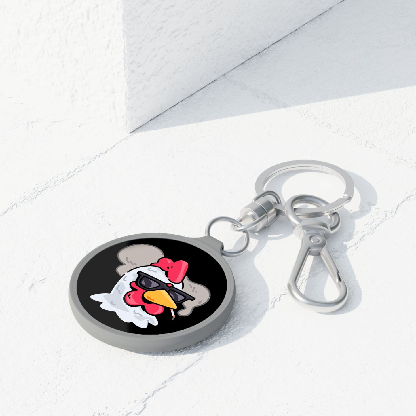 Keyring Tag COQ INU 0x420 Black back ground COQ Smoking by Gravy