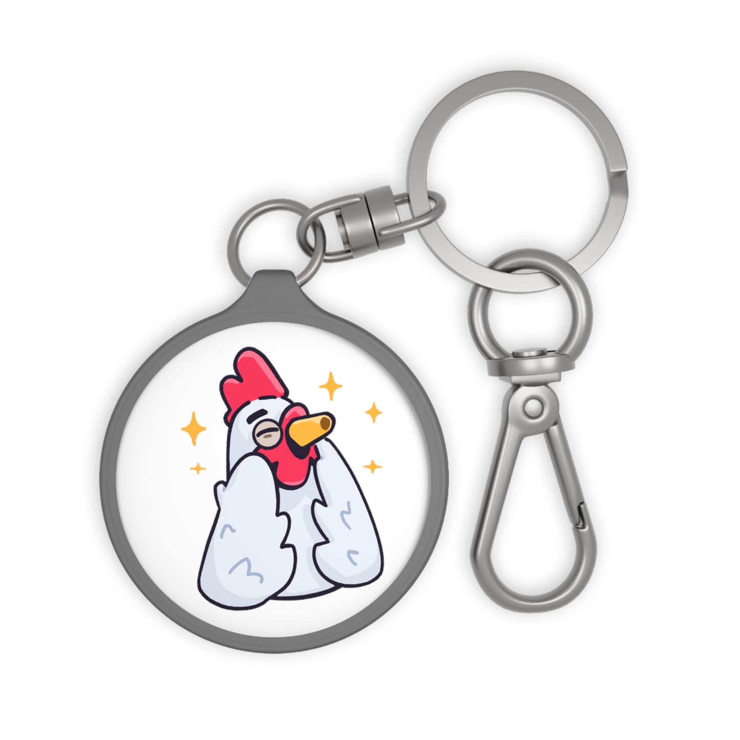 Keyring Tag COQ INU 0x420 White back ground #Feels Good by Gravy