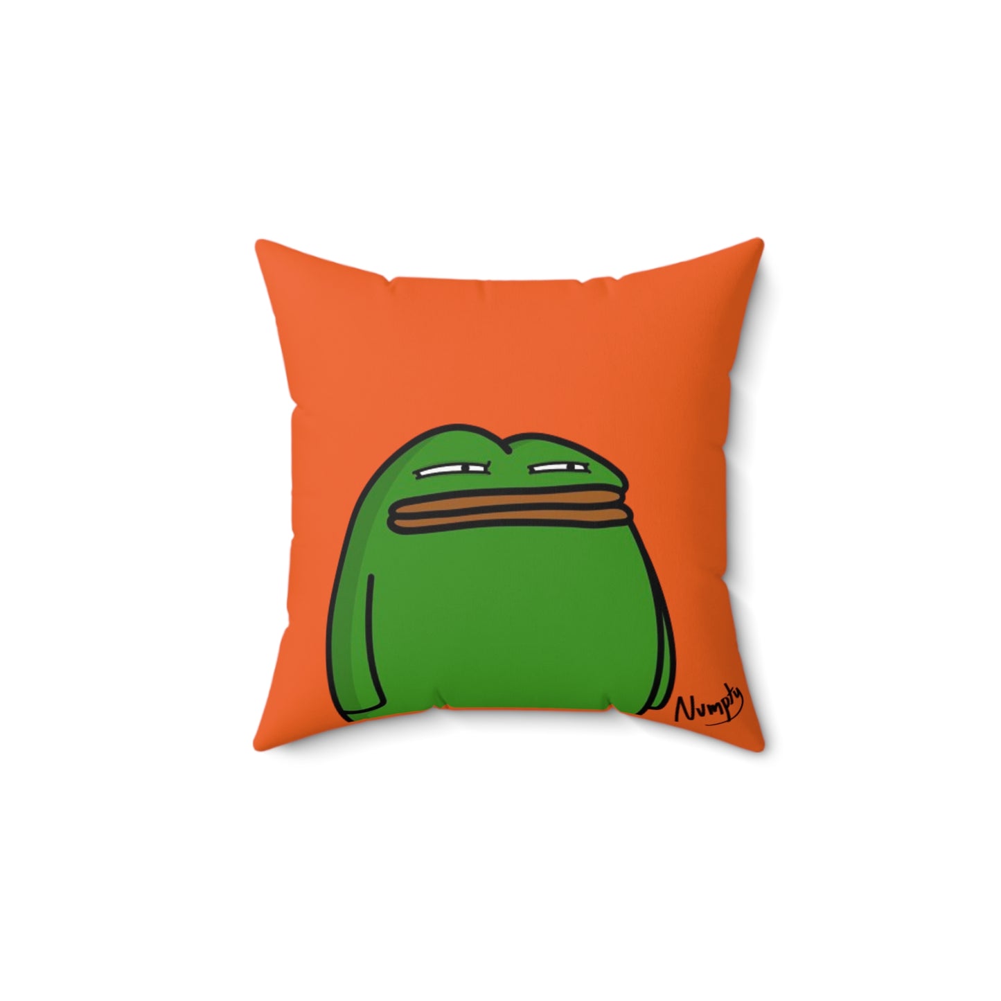 Orange Spun Polyester Square Pillow Pepe Portraits signature by Numpty (COQ INU 0x420) #14 by Numpty