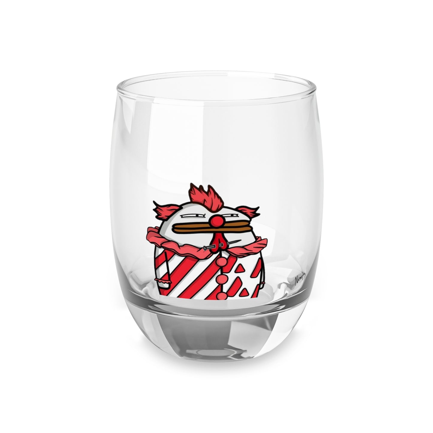 Pepe Portraits Whiskey Glass COQ INU with Black Text Signature by Numpty (0x420 INU Shop) #Clown by Numpty