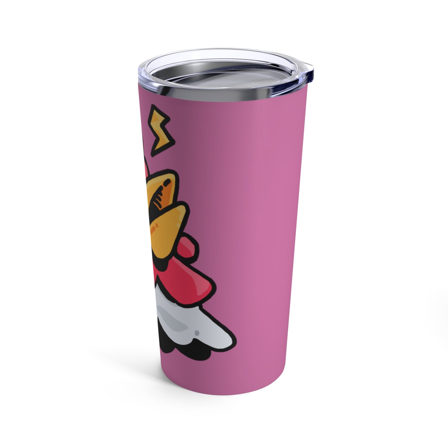 Gravy Fan Art Tumbler 20oz COQ Head Whistle on Pink Background Funny Chicken (Chikn)