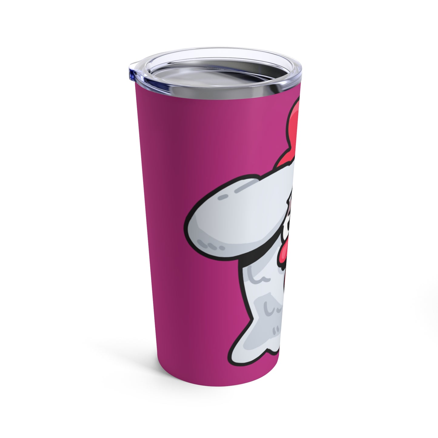 Gravy Fan Art Tumbler 20oz COQ Salute Head (0x420 Shop) on Hot Pink Background