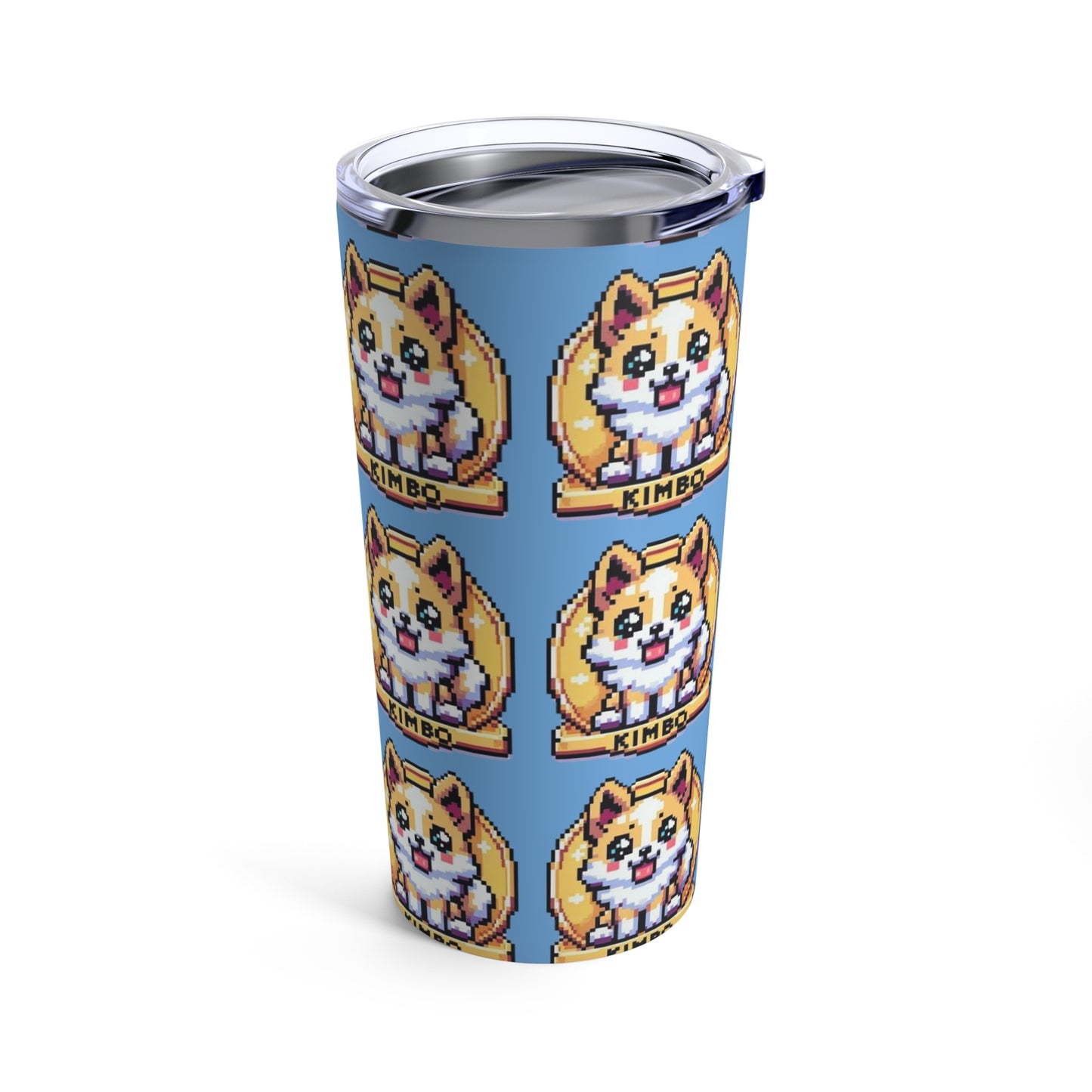 KIMBO Tumbler 20oz COQ INU (0x420 Shop) on Light Blue Background #KIMBO Gold By Nifty