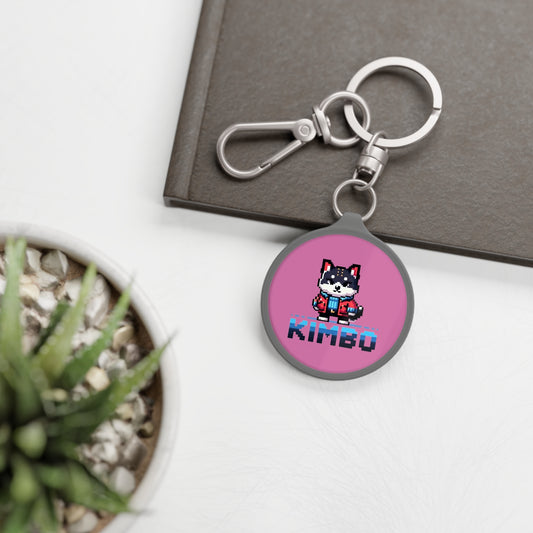 KIMBO Keyring Tag COQ INU 0x420 Pink back ground #KIMBO Blue By Nifty