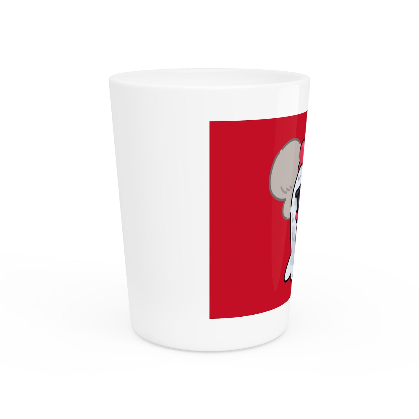 Gravy Fan Art Shot Glass Fan Art COQ Smokers Head on Red background (0x420 INU Store)