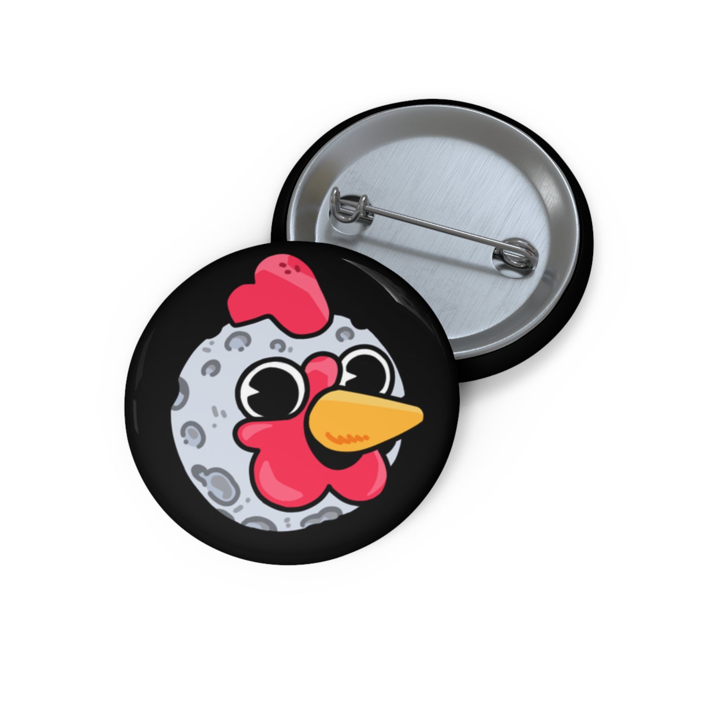 COQ Head Moon Buttons By Gravy #COQ INU Pin, Funny Chicken (Chikn)