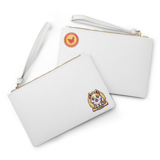 KIMBO Clutch Bag on White Bag COQ INU Logo (0x420 INU Shop)  #KIMBO Gold By Nifty