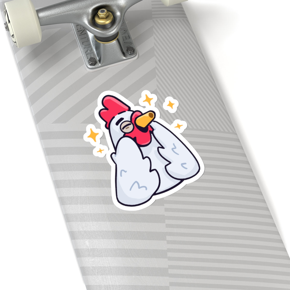 COQ Head Sticker, White Feels Good By Gravy, Funny Chicken (Chikn)