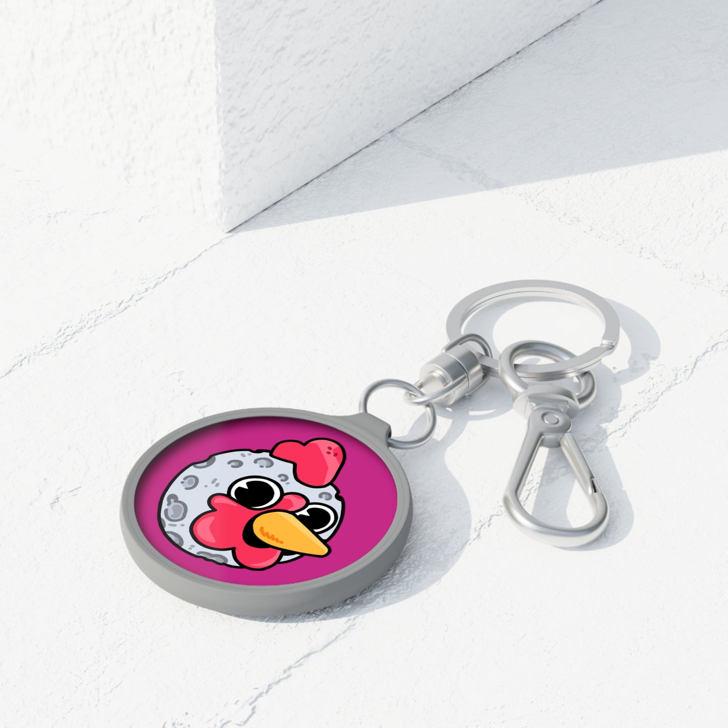 Keyring Tag COQ INU 0x420 Hot Pink back ground COQ Moon by Gravy