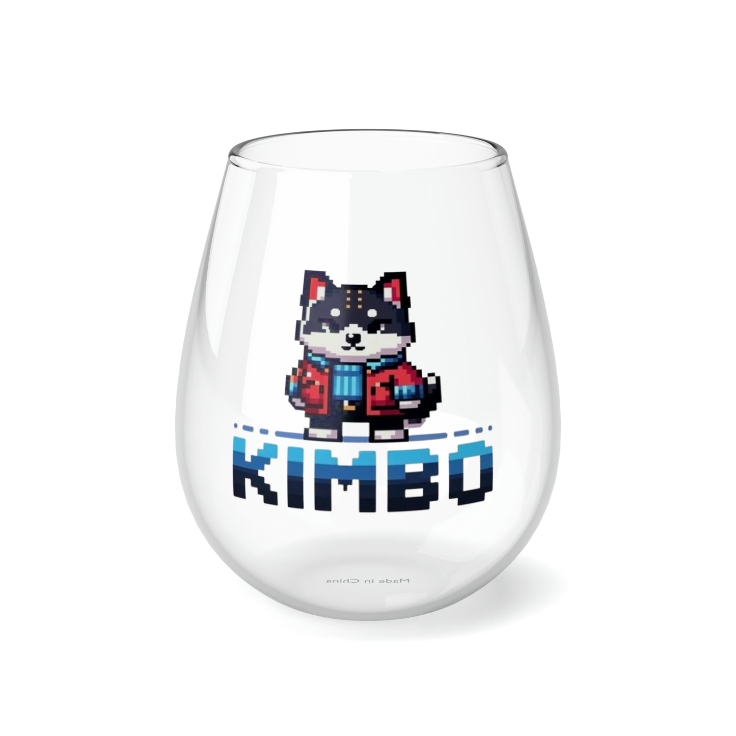 KIMBO, Stemless Wine Glass, 11.75oz  #KIMBO Blue By Nifty