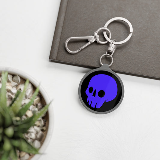 Madskullz Purple Skull Logo Keyring Tag Black