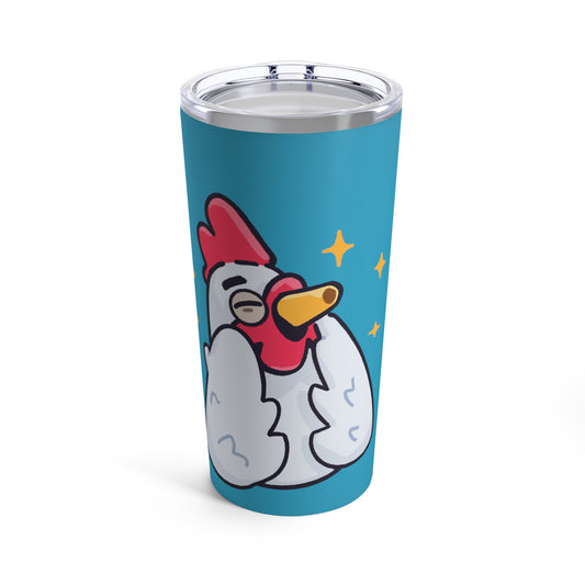 Tumbler 20oz COQ INU (0x420 Shop) on Turquoise Background #Feels Good Head by Gravy