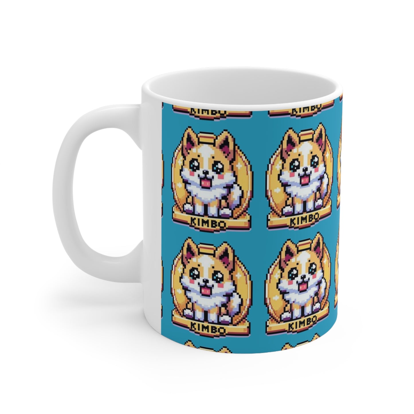 KIMBO Turquoise Print Ceramic Mug 11oz #KIMBO Gold By Nifty (COQ INU 0x420 shop)