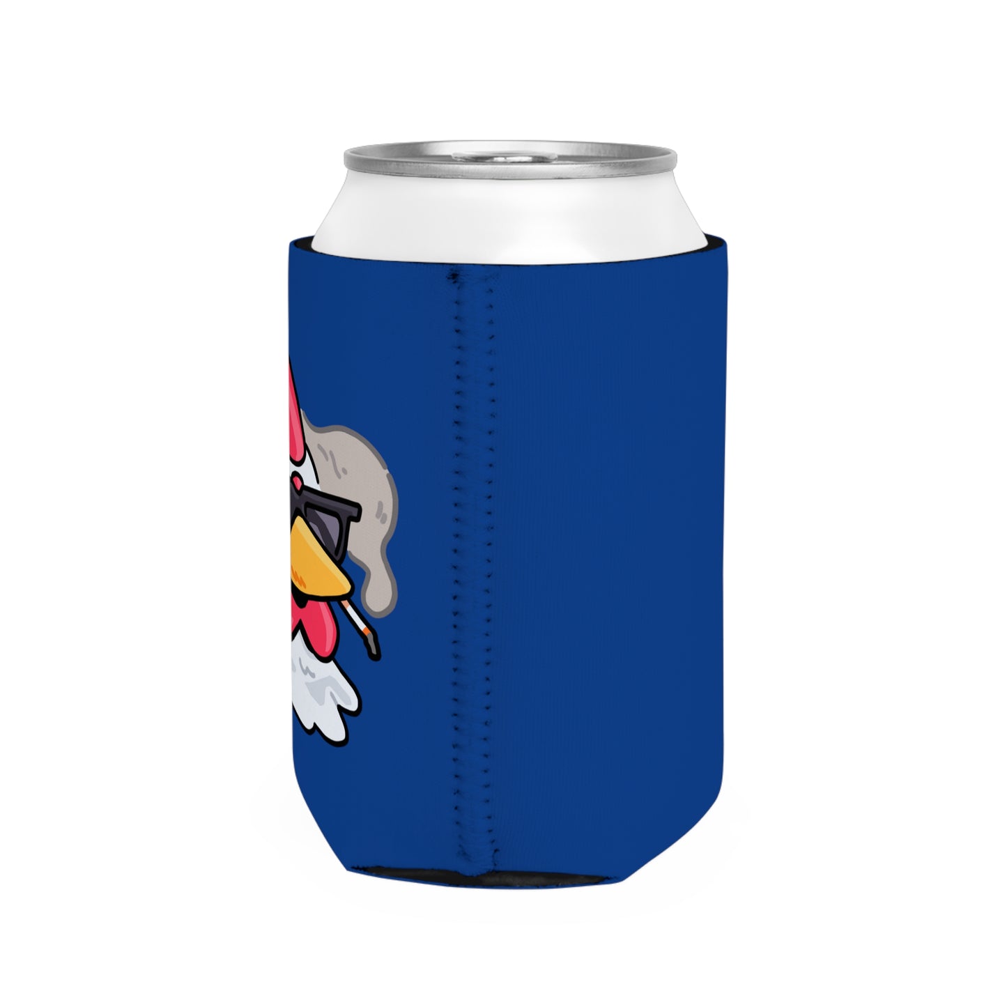 Navy Can Cooler Sleeve Fan Art COQ INU Smoking Head 0x420 Black Text by Gravy