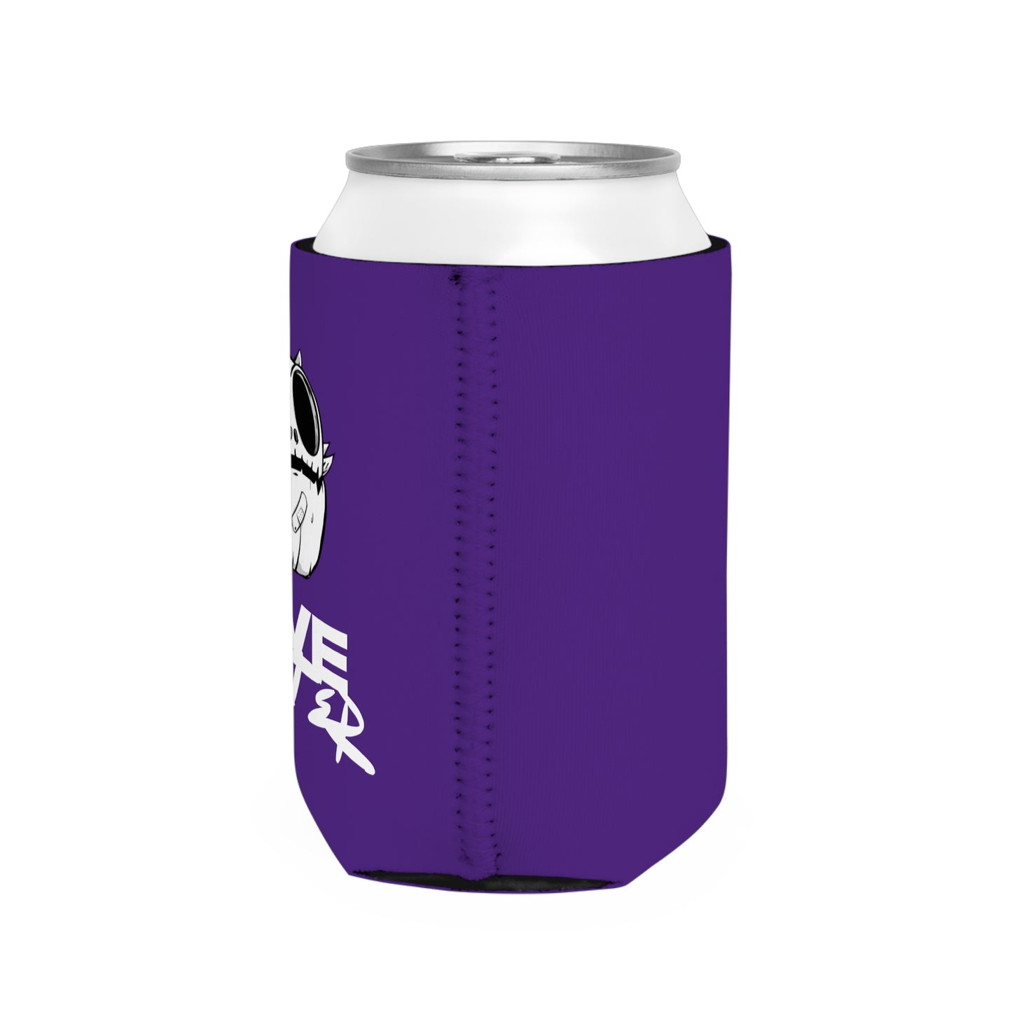 Love Monster Can Cooler Sleeve White Text & Skully Head