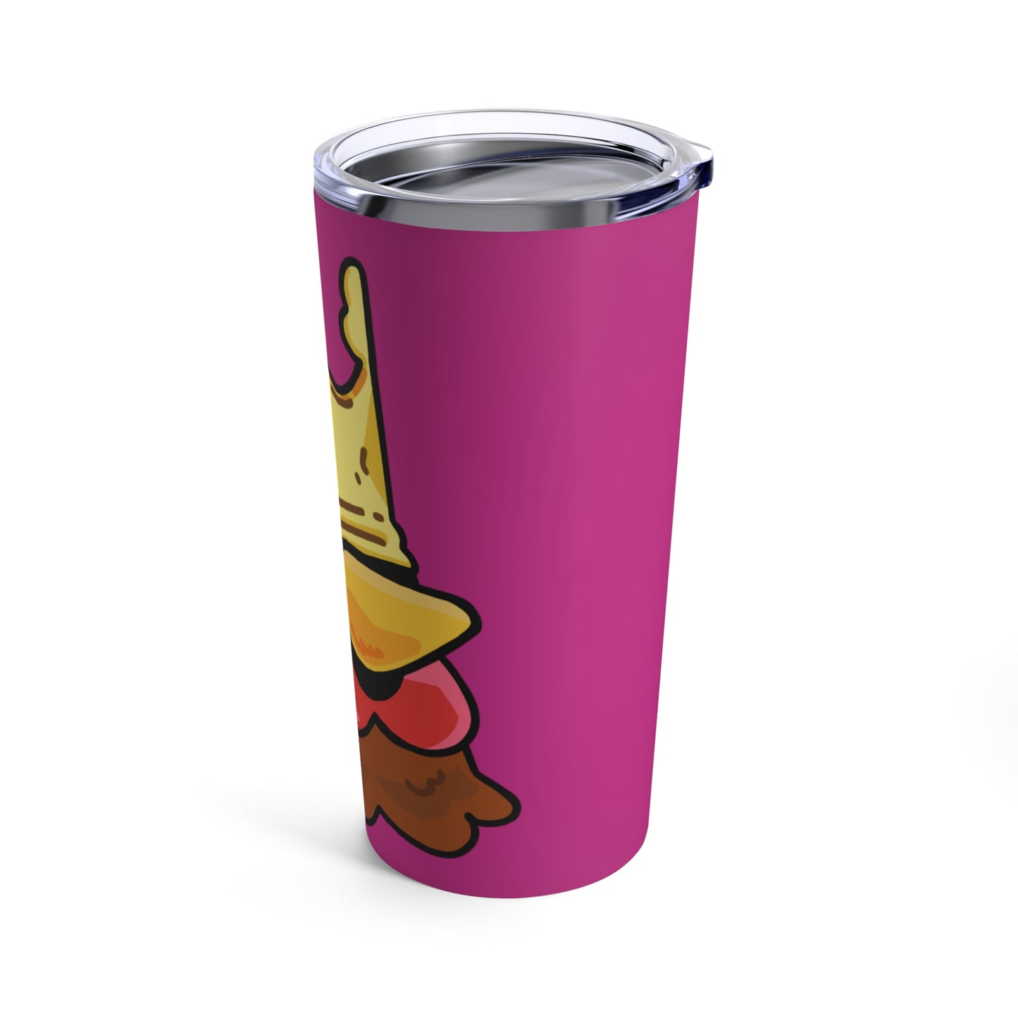 Gravy Fan Art Tumbler 20oz COQ Crown Head (0x420 Shop) on Hot Pink Background