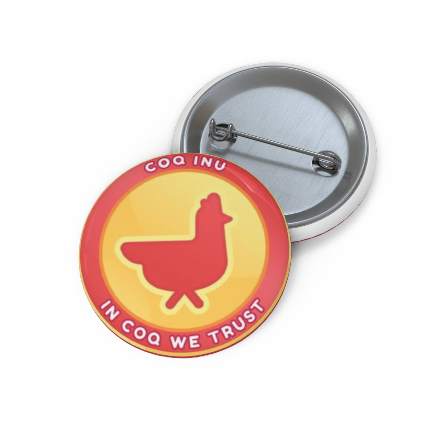 COQ INU Coin Pin Buttons By Nifty #COQ INU Logo Pin