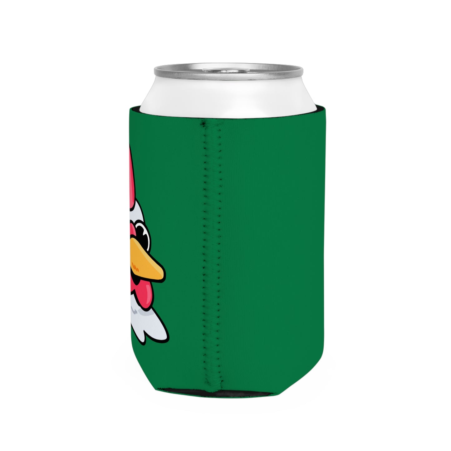 Dark Green Can Cooler Sleeve Fan Art COQ INU Wink Head 0x420 Black Text by Gravy