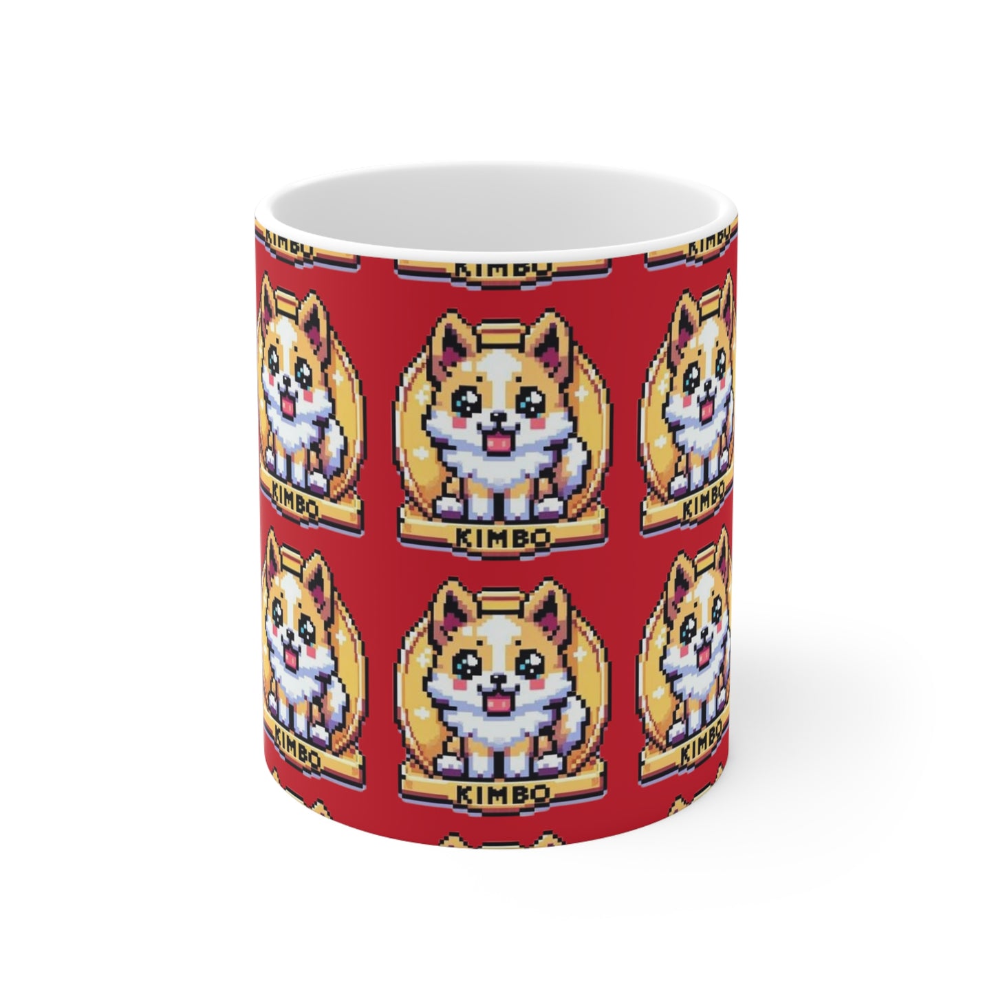 KIMBO Red Print Ceramic Mug 11oz #KIMBO Gold By Nifty (COQ INU 0x420 shop)