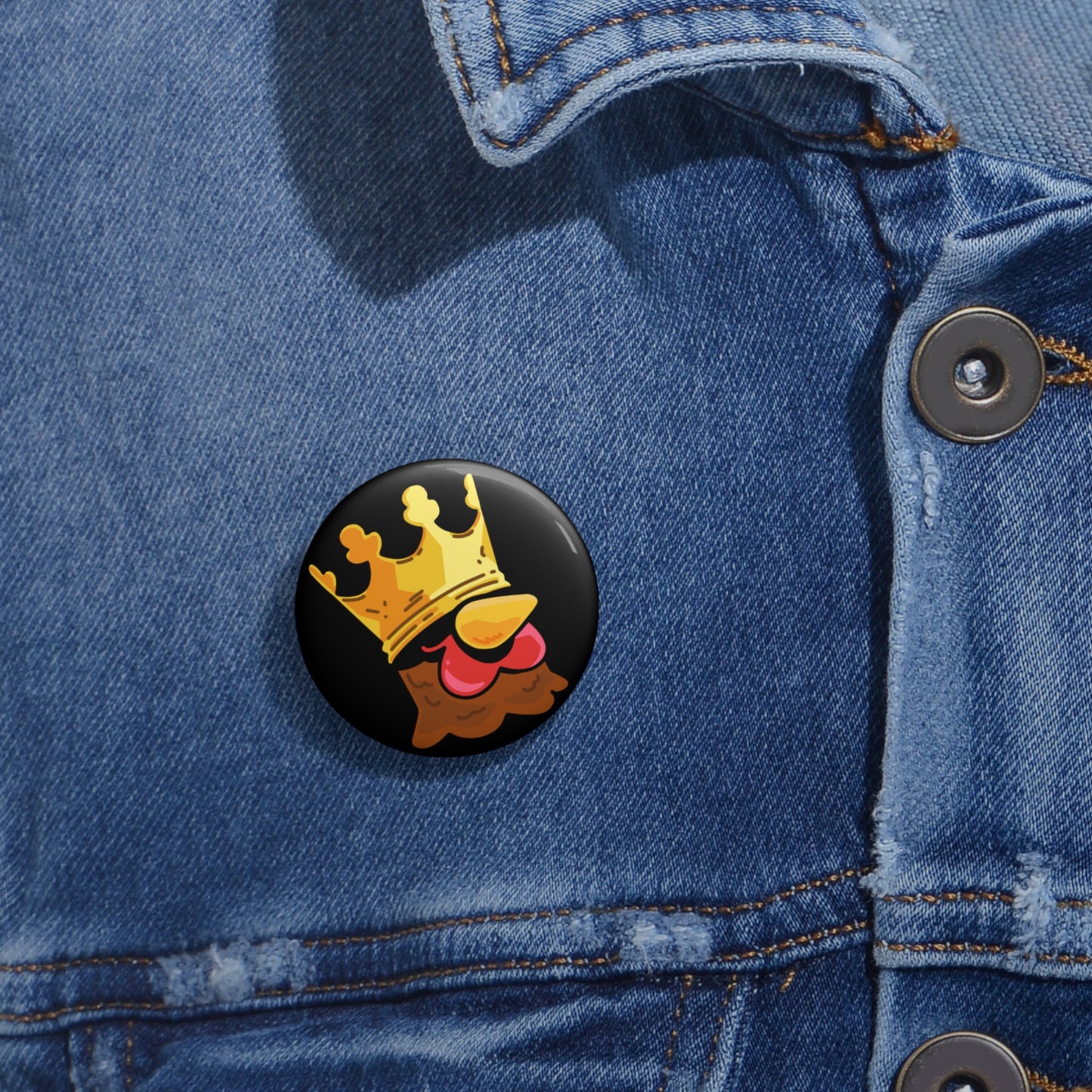 COQ Head Crown Pin Buttons By Gravy #COQ INU Pin, Funny Chicken (Chikn)