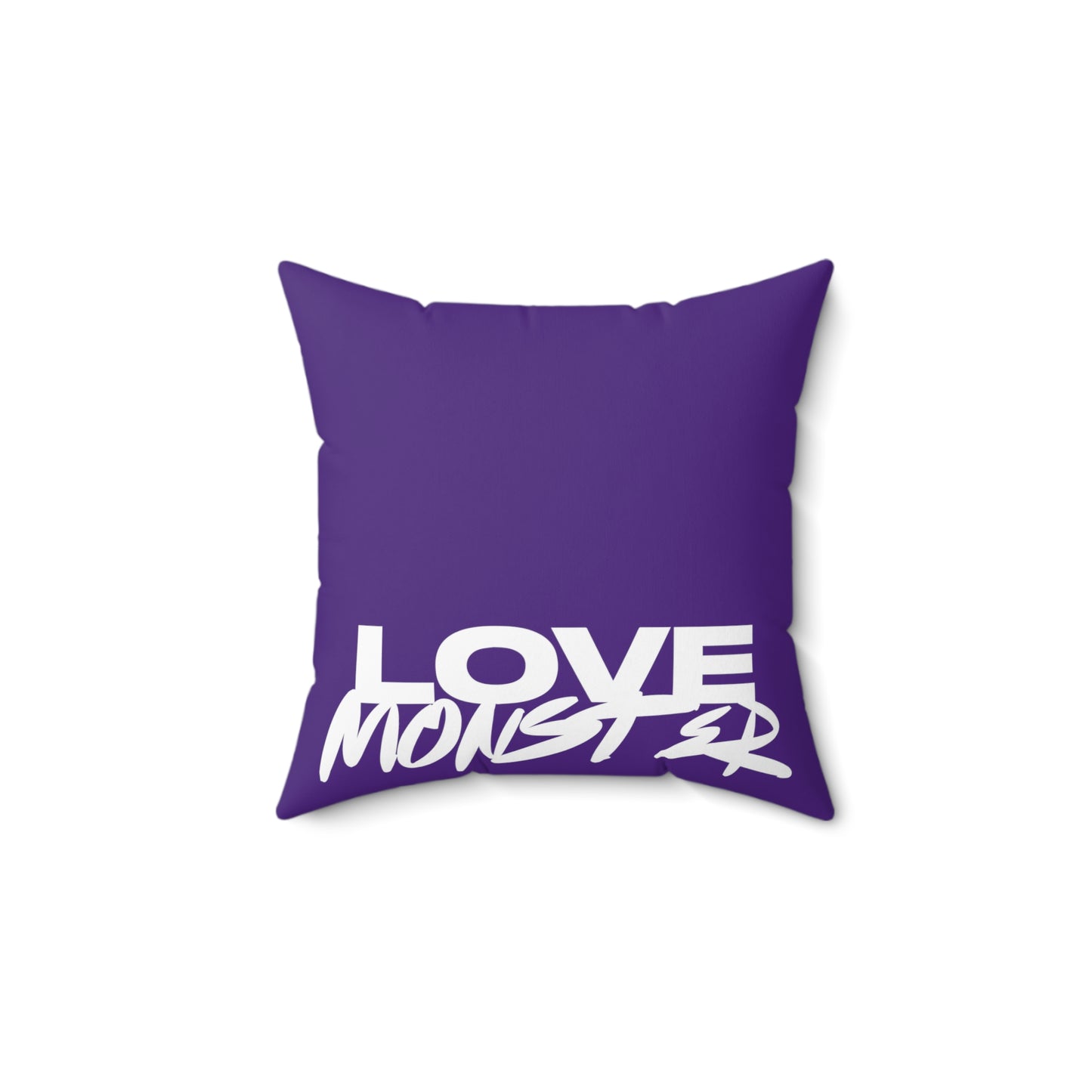 Spun Polyester Square Pillow Love Monster With Skully Head and Logo