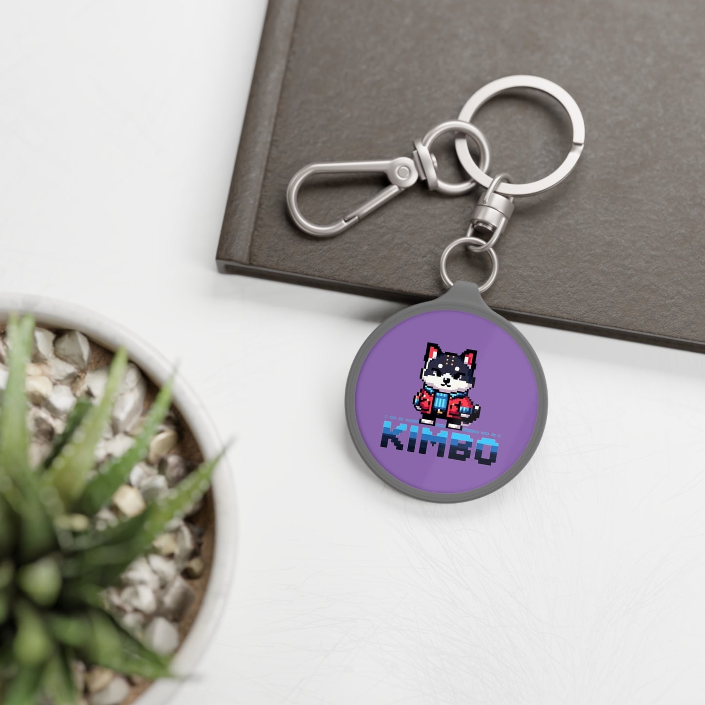 KIMBO Keyring Tag COQ INU 0x420 Purple back ground #KIMBO Blue By Nifty