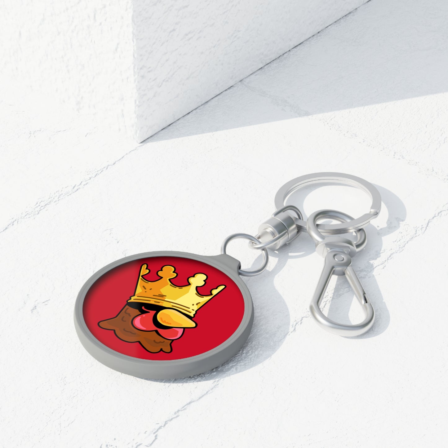 Keyring Tag COQ INU 0x420 Red back ground COQ head Crown by Gravy