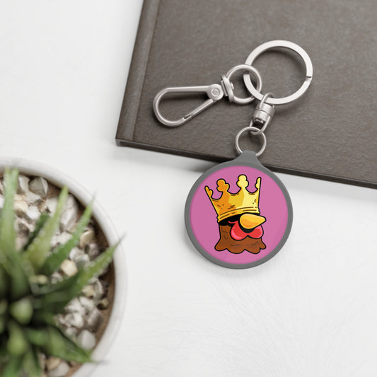 Keyring Tag COQ INU 0x420 Pink back ground COQ head Crown by Gravy