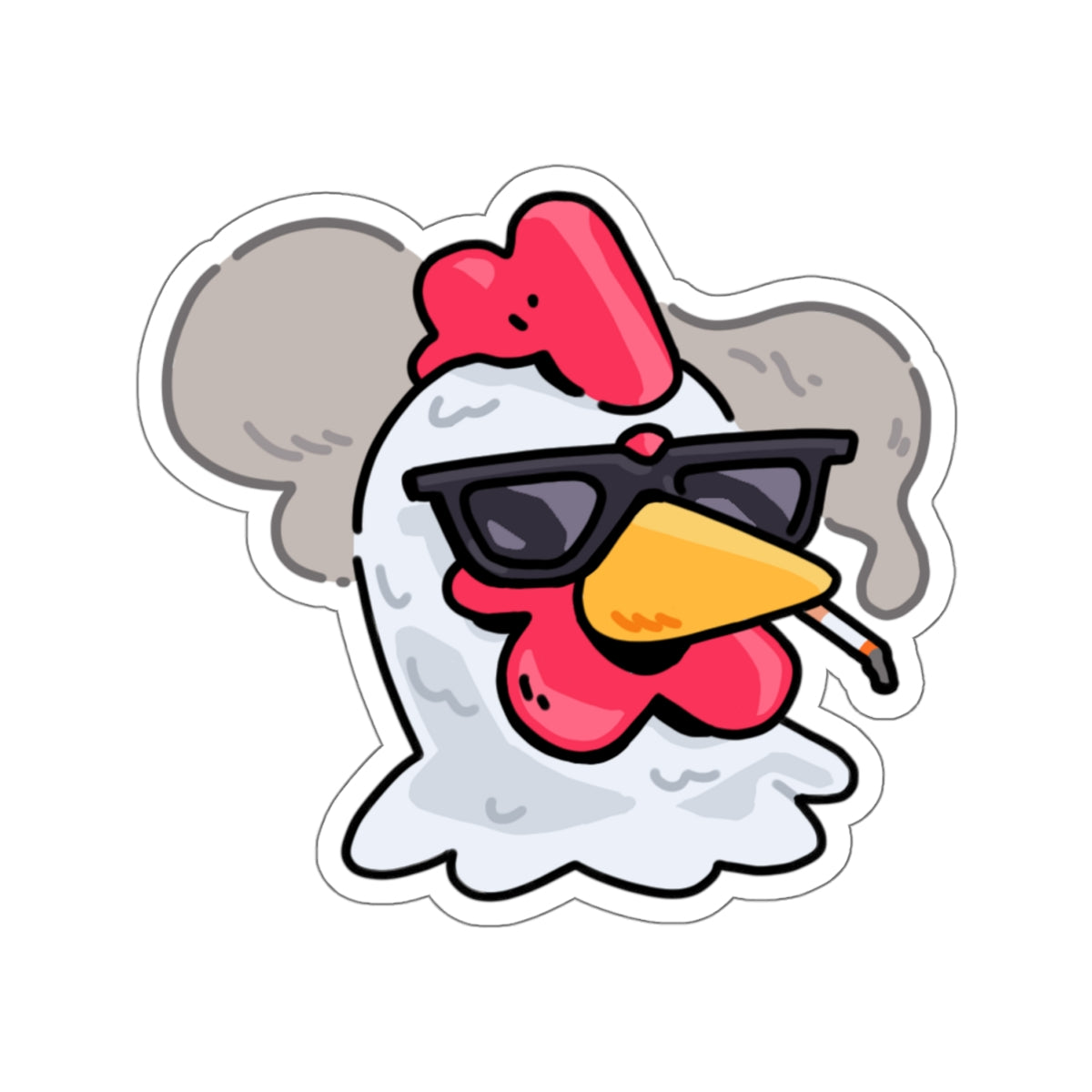 Gravy Fan Art COQ INU Smoking Head Sticker (0x420 INU Shop) White Background