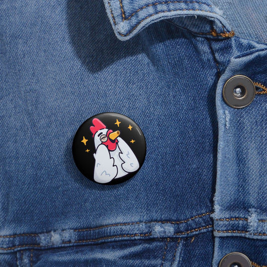 COQ INU Feels Good COQ Head Pin Buttons By Gravy #COQ INU Pin Funny Chicken (Chikn)