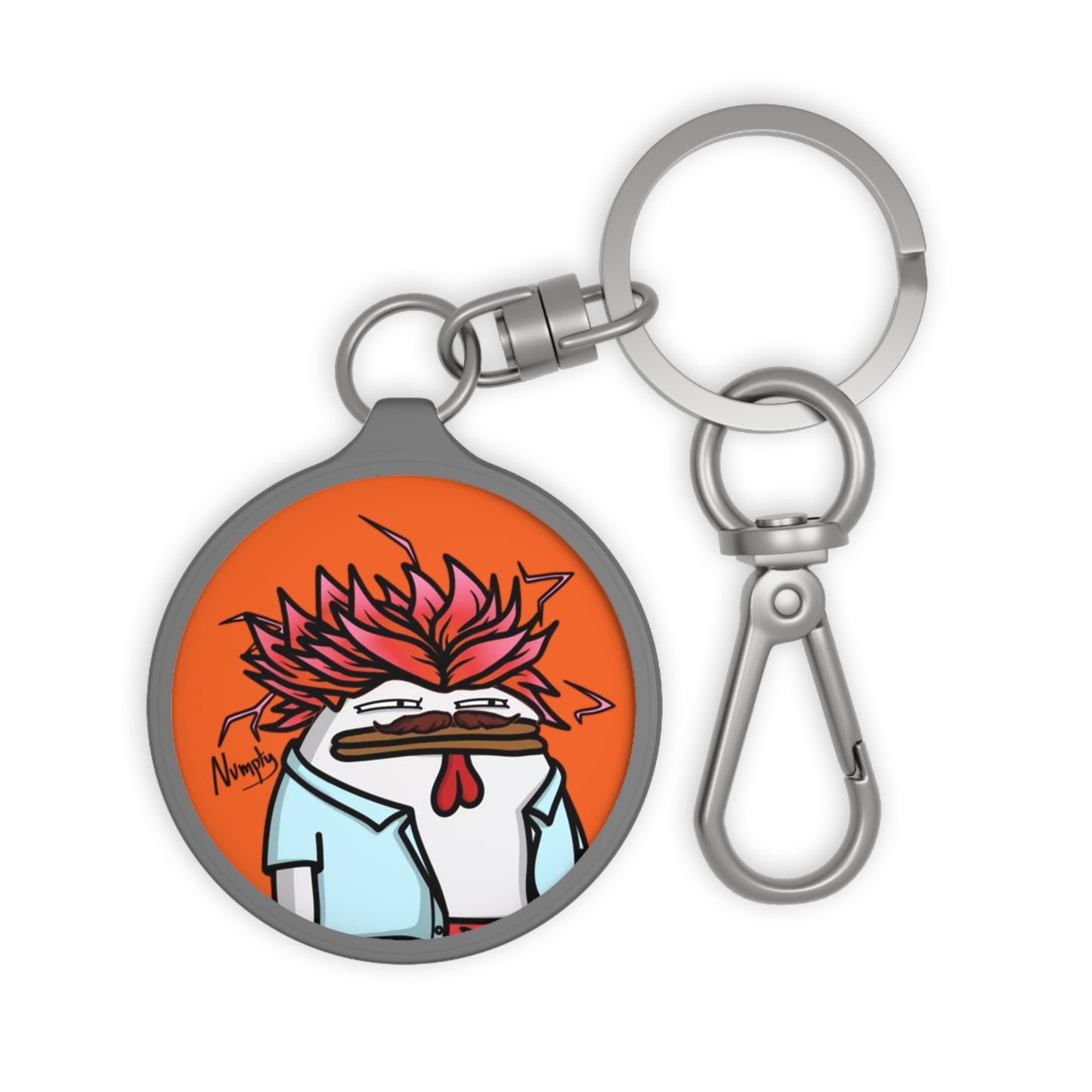 Pepe Portraits Keyring Tag COQ INU 0x420 Orange back ground with Numpty Signature #2720