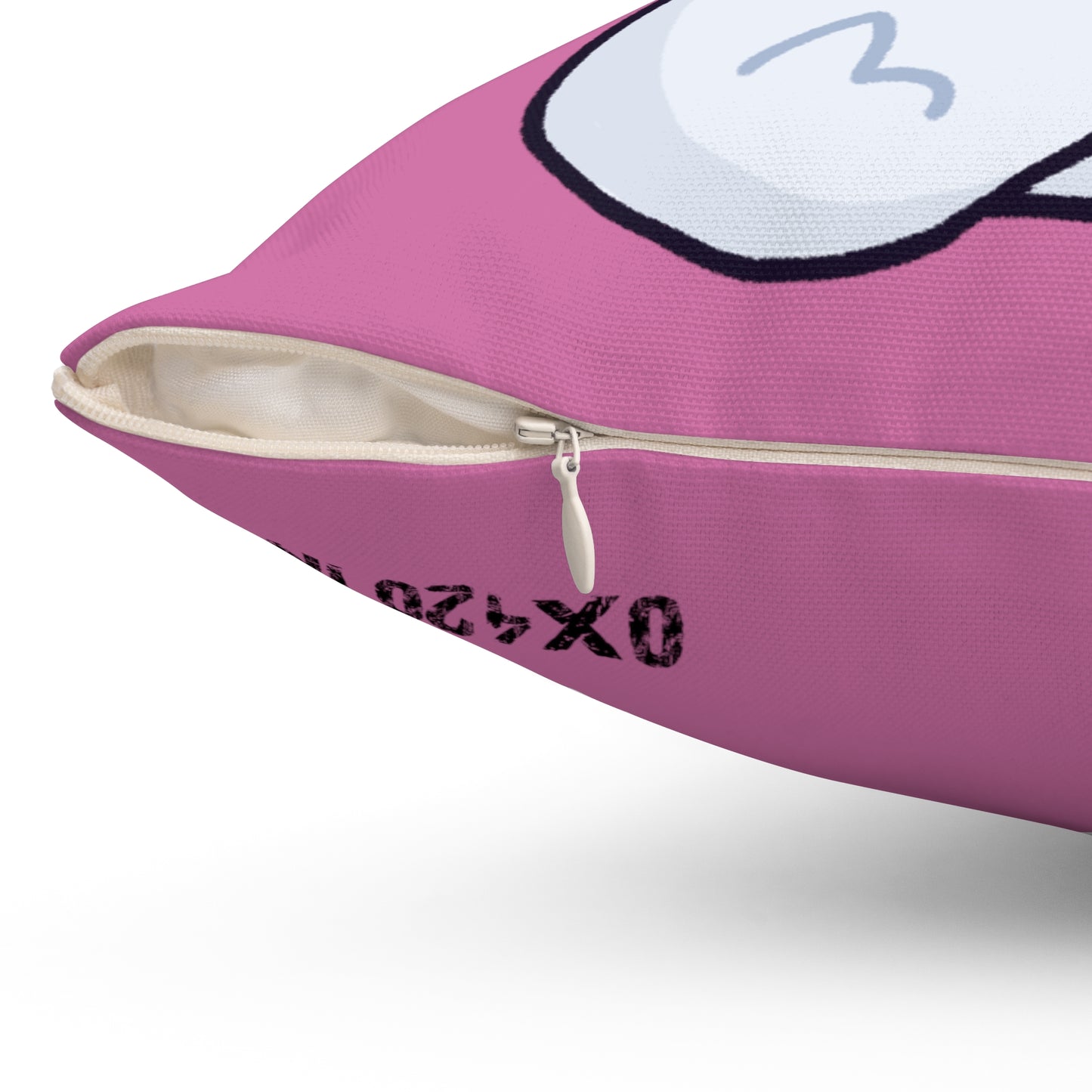 Pink Spun Polyester Square Pillow 0x420 INU signature (COQ INU 0x420) #Feels Good by Gravy