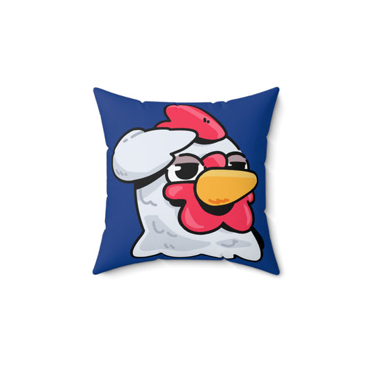 Navy Spun Polyester Square Pillow COQ INU 0x420 Salute Head with White Text Fan Art by Gravy