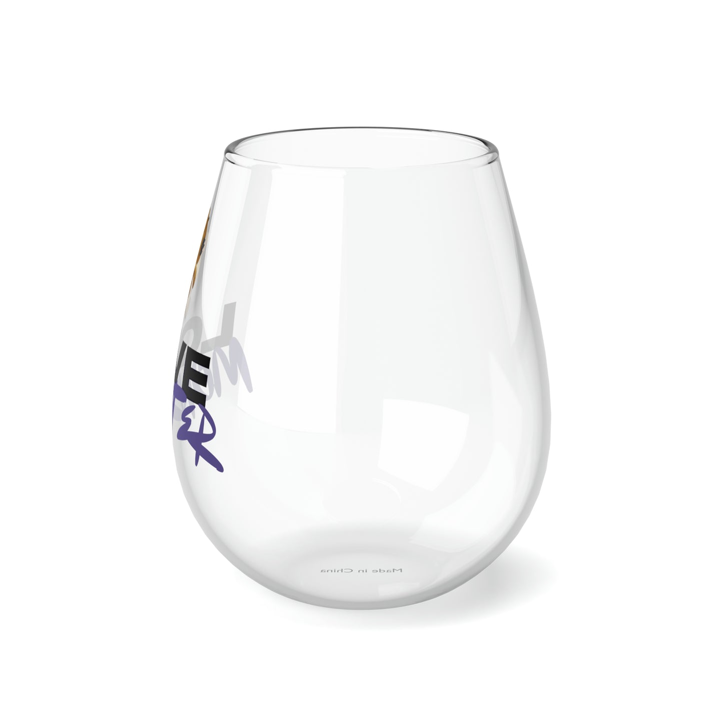 Love Monster Stemless Wine Glass, 11.75oz Logo Text with Patrick Walking