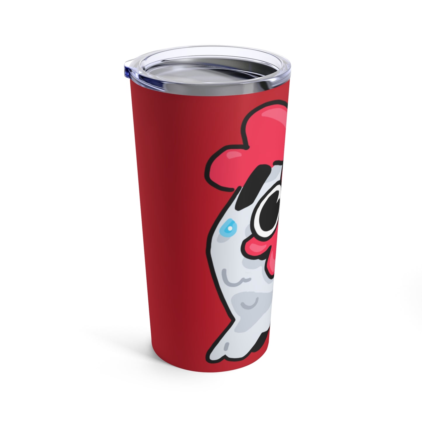 Gravy Fan Art Tumbler 20oz COQ Head Whistle on Red Background, Funny Chicken (Chikn)