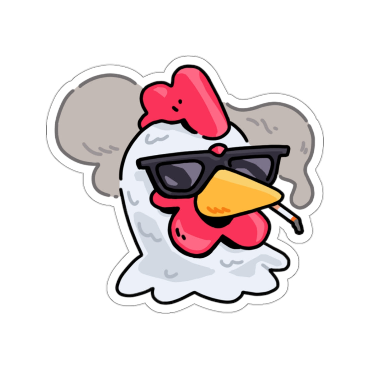 Gravy Fan Art COQ Head Smoking Sticker Funny Chicken (Chikn)