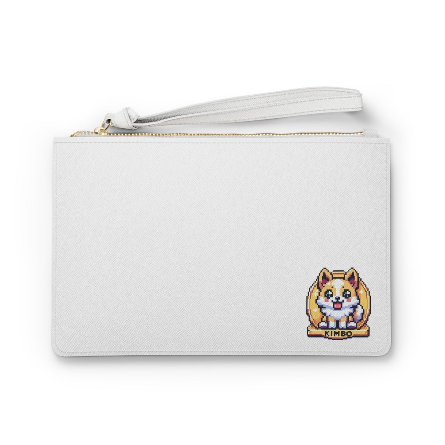 KIMBO Clutch Bag on White Bag COQ INU Logo (0x420 INU Shop)  #KIMBO Gold By Nifty