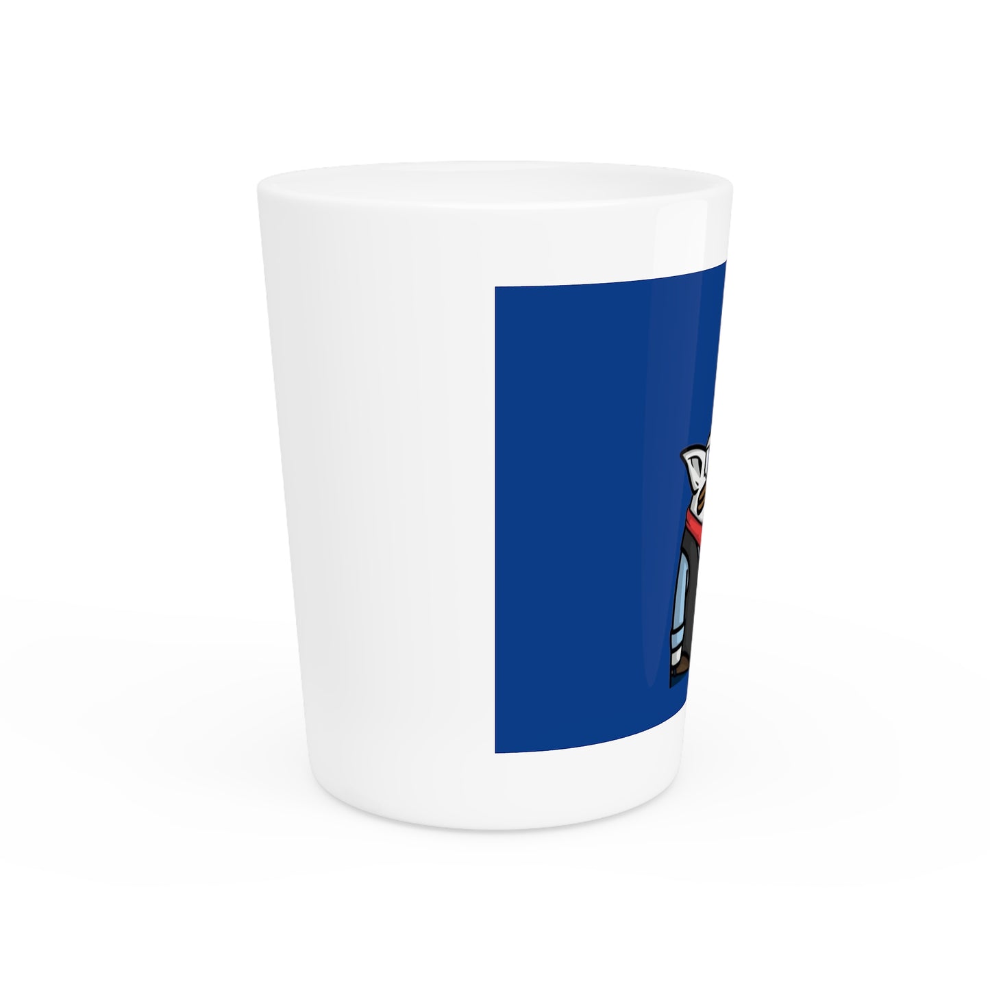 Pepe Portraits Shot Glass on Navy background with Black Numpty Text as signature (0x420 INU Store) # 69 Accessory