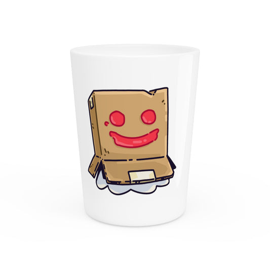 Gravy Fan Art Shot Glass Fan Art COQ Box Head on White background (0x420 INU Store)