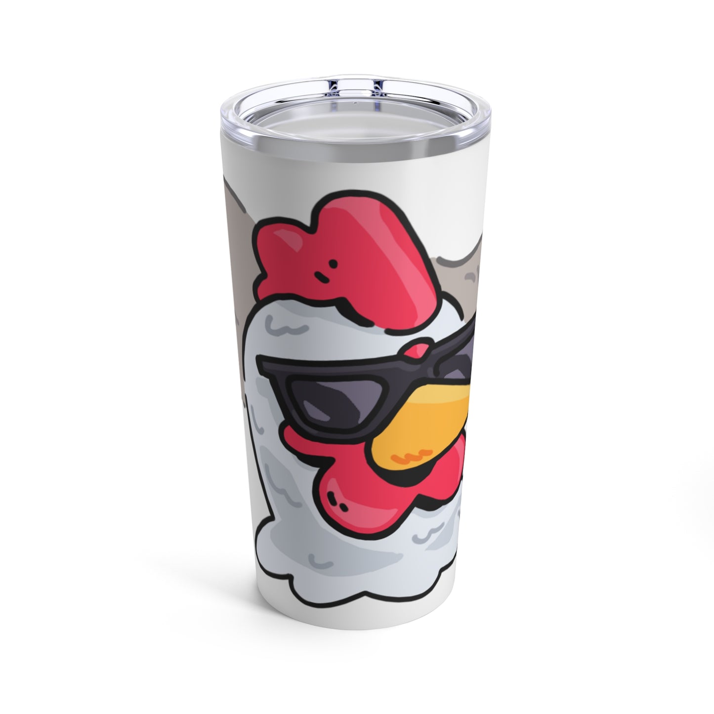 Gravy Fan Art Tumbler 20oz COQ Head Smokers, on White Background, Funny Chicken (Chikn)