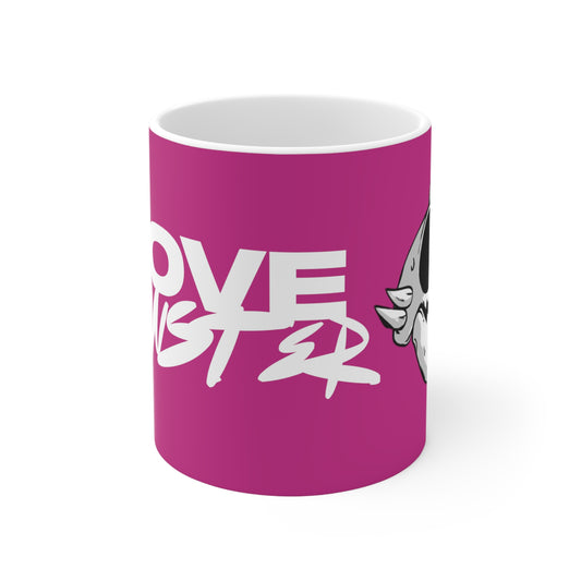 11oz Love Monster Mug with Skull Design - Ceramic Coffee Cup