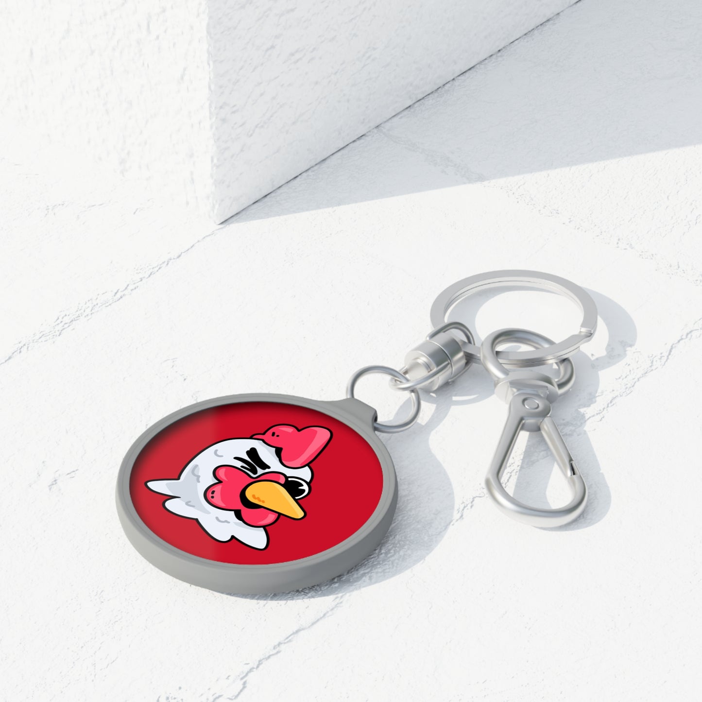 Keyring Tag COQ INU 0x420 Red back ground COQ head Wink by Gravy