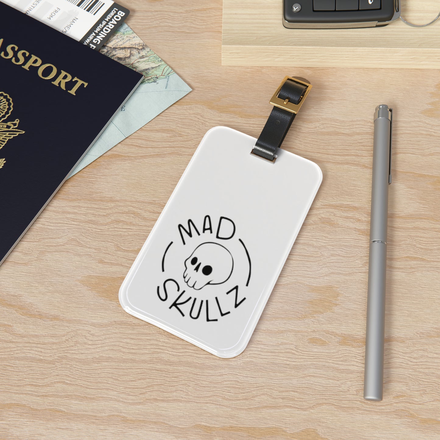 Luggage Tag with Purple Madskullz Circle Logo