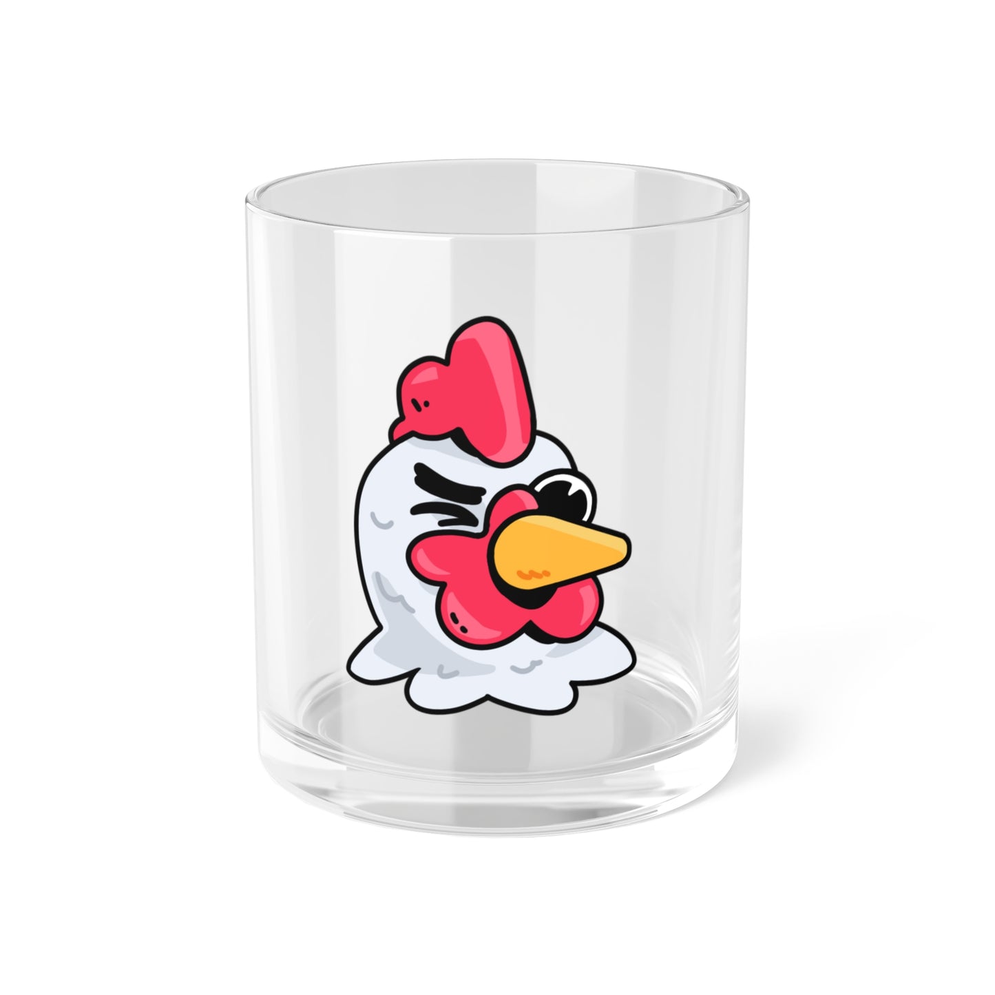 Gravy Fan Art Bar Glass COQ Head Wink, Funny Chicken (Chikn)