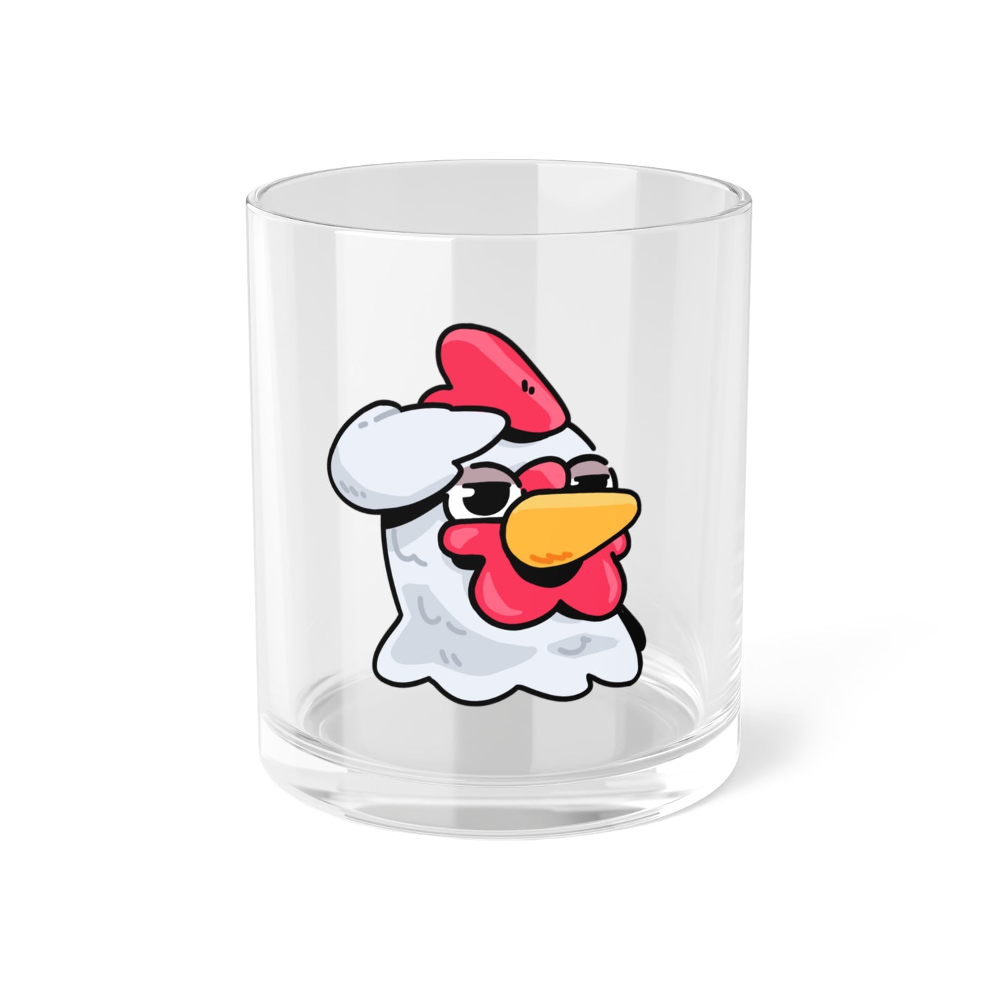 Gravy Fan Art Bar Glass COQ Head Salute, Funny Chicken (Chikn)