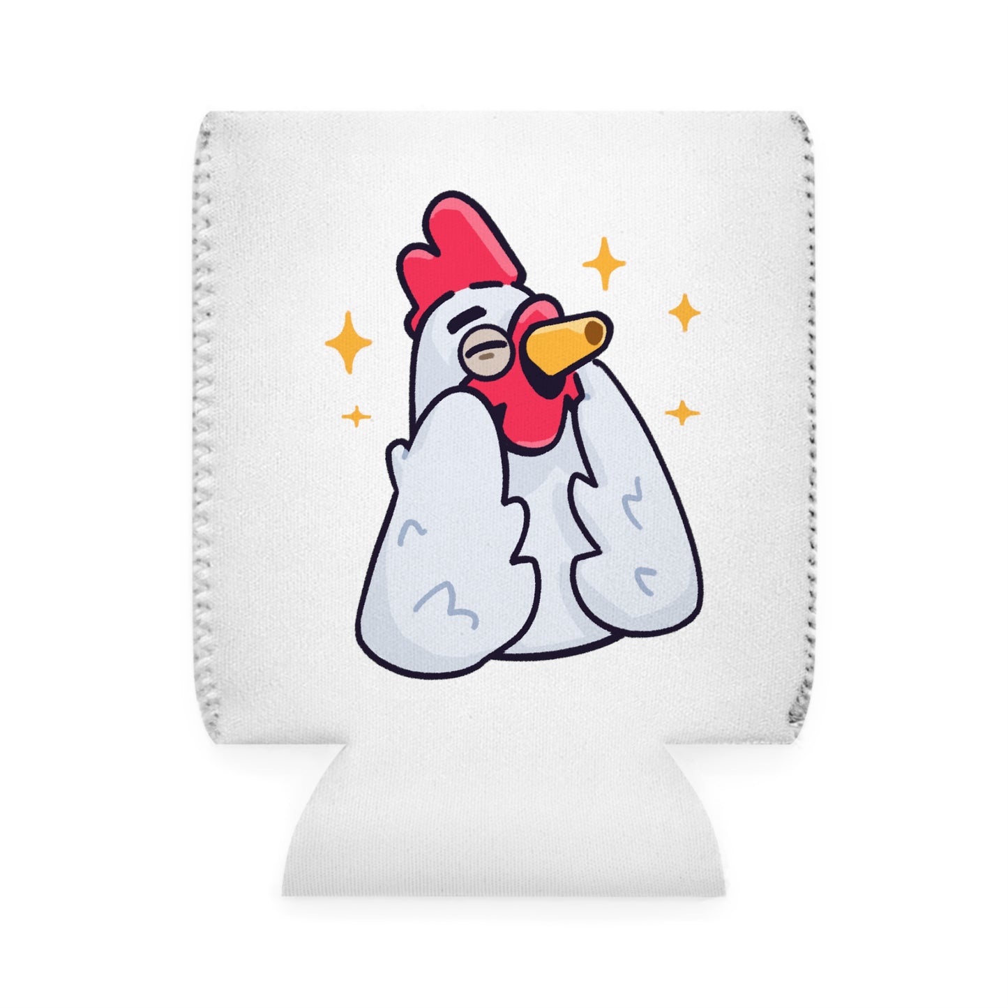 White Can Cooler Sleeve COQ INU 0x420 #Feels Good by Gravy