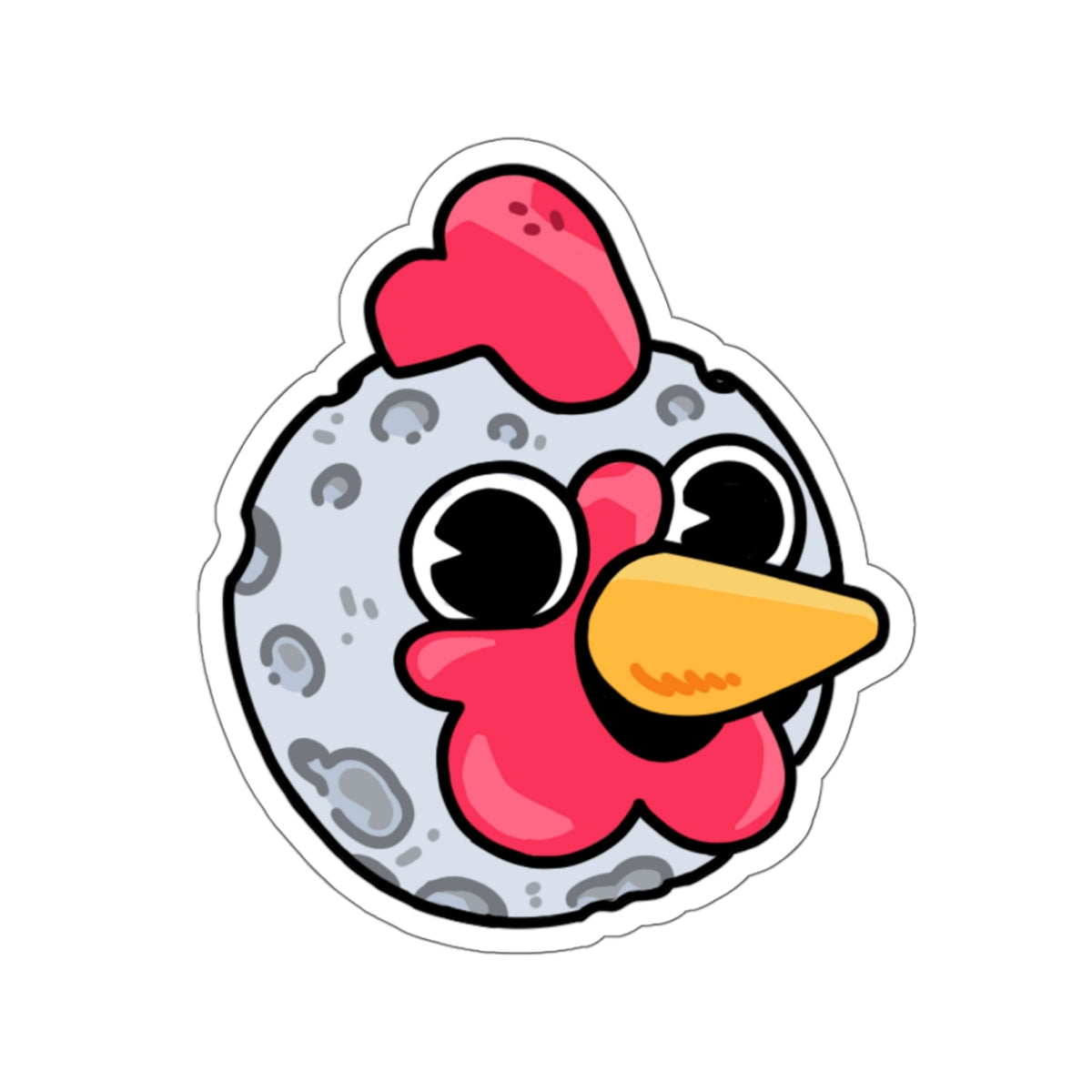 Gravy Fan Art COQ Head Moon Sticker Funny Chicken (Chikn)