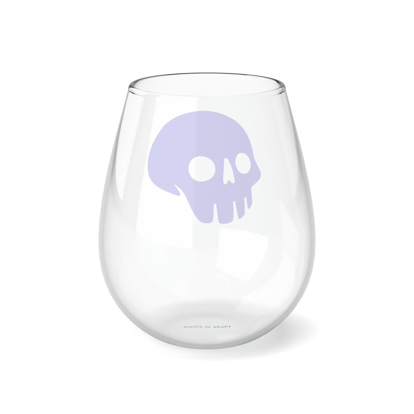 Madskullz Purple Skull Logo Stemless Wine Glass, 11.75oz